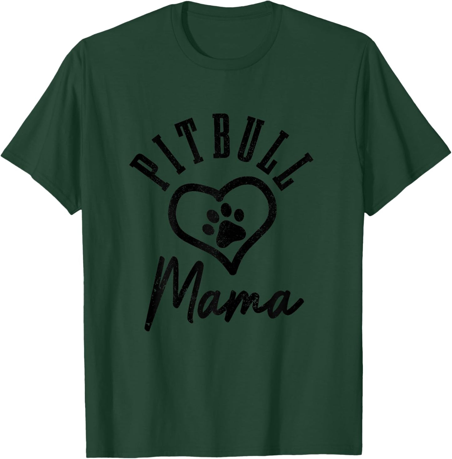 Pitbull Mama Dog Heart Pitbull T-Shirt - T-Shirt | Forest
