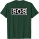 SOS – Distressed Grünge, black and white rectangular design T-Shirt - T-Shirt | Forest