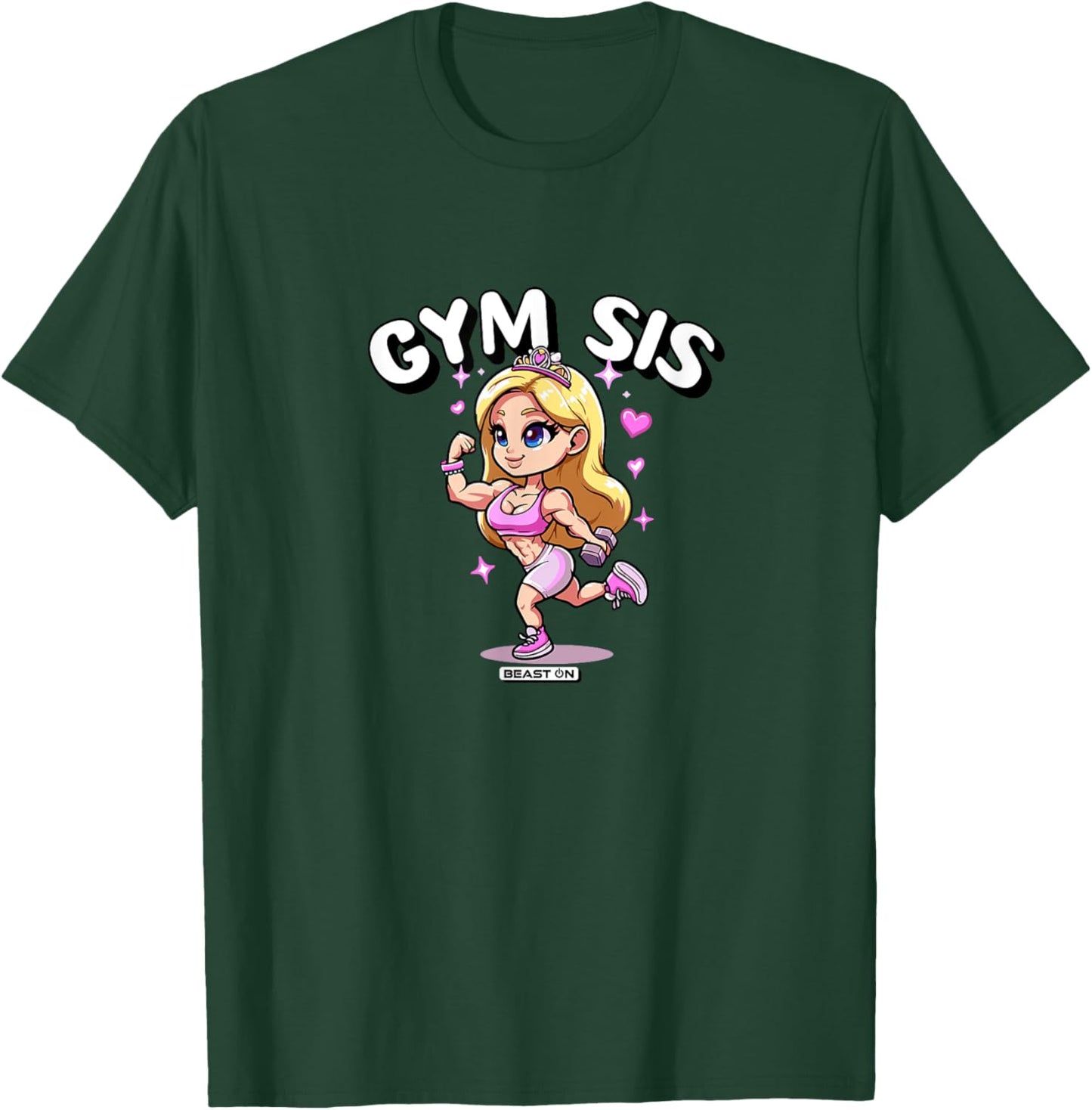 Gym Sis Princess Funny Fitness Training Cute Women T-Shirt - T-Shirt | Forest