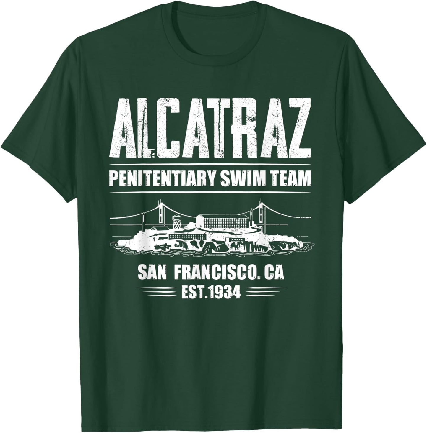 Alcatraz Penitentiary Swim Team T-Shirt - T-Shirt | Forest