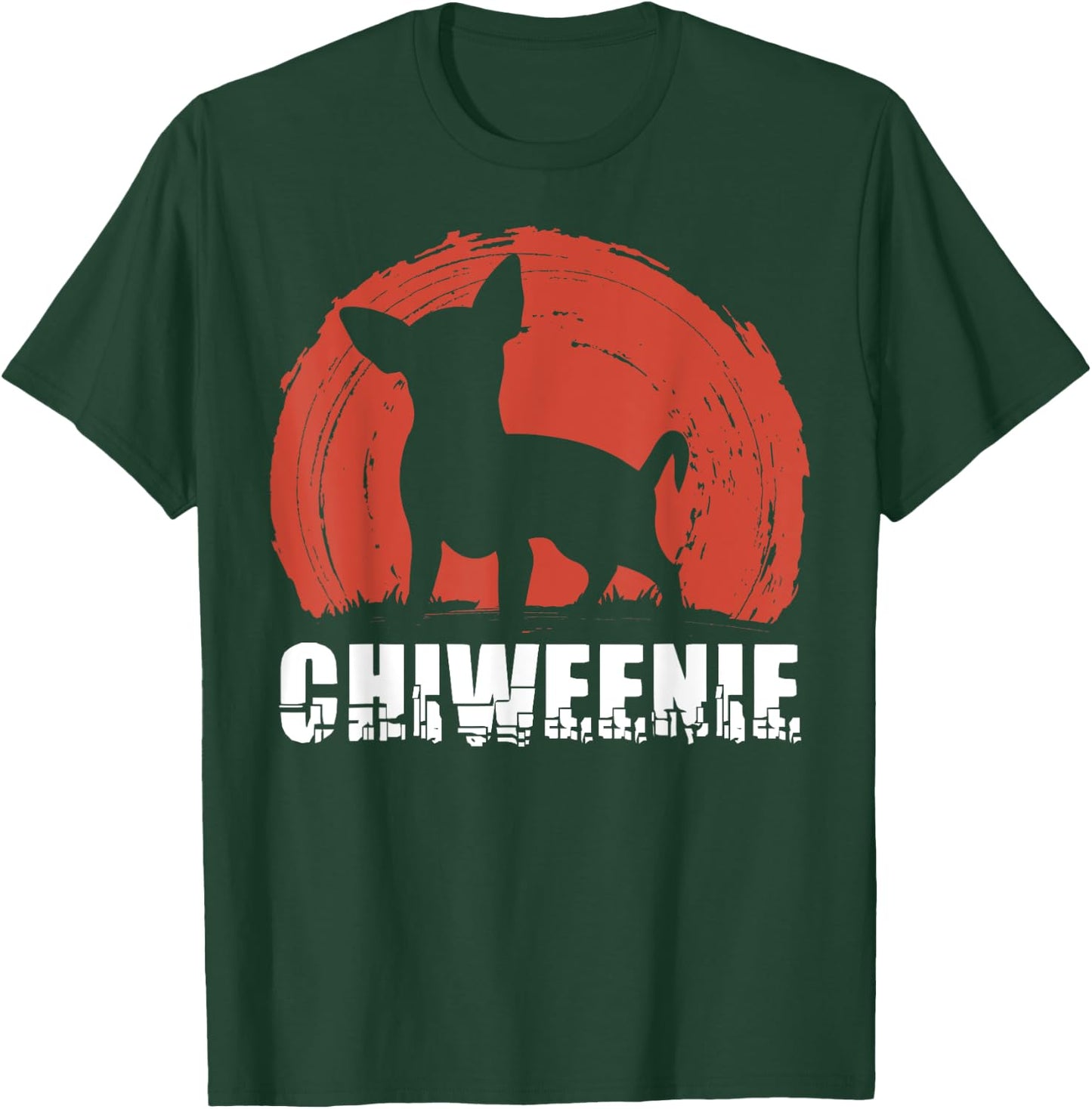 Cute Retro Chiweenie Silhouette Gift Design for Chiw T-Shirt - T-Shirt | Forest