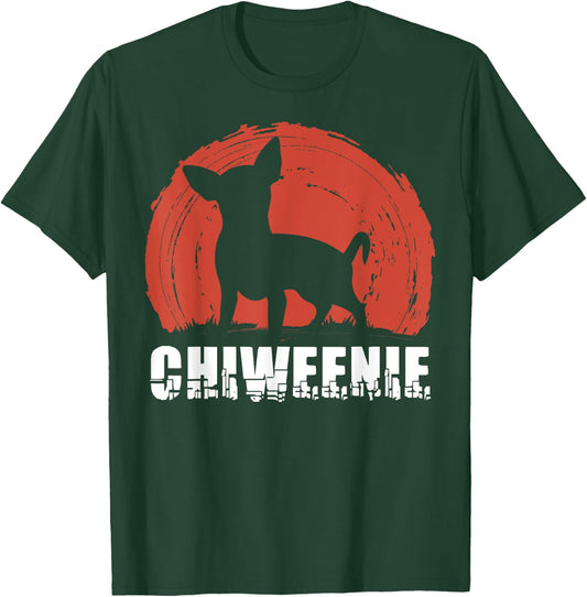 Cute Retro Chiweenie Silhouette Gift Design for Chiw T-Shirt - T-Shirt | Forest