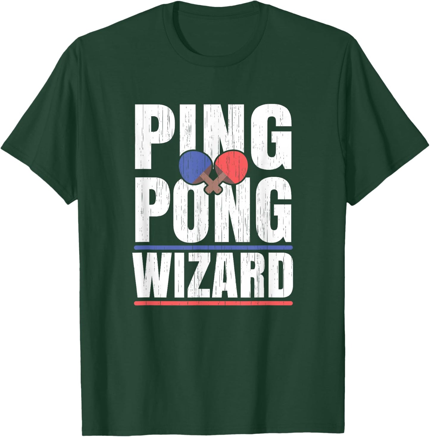 Ping Pong Wizard Player Champion Office Table Tennis T-Shirt - T-Shirt | Forest