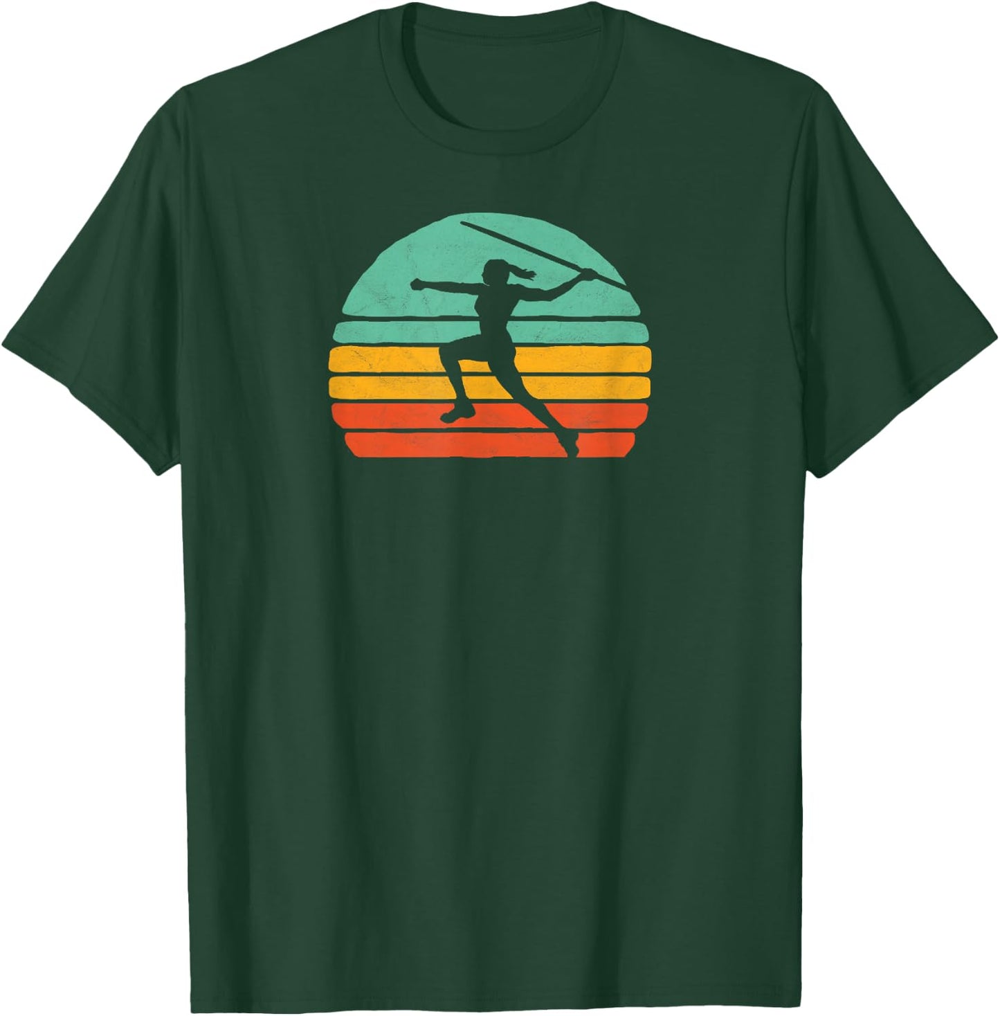 Vintage Vibe Eighties Track & Field Javelin Girl Retro T-Shirt - T-Shirt | Forest