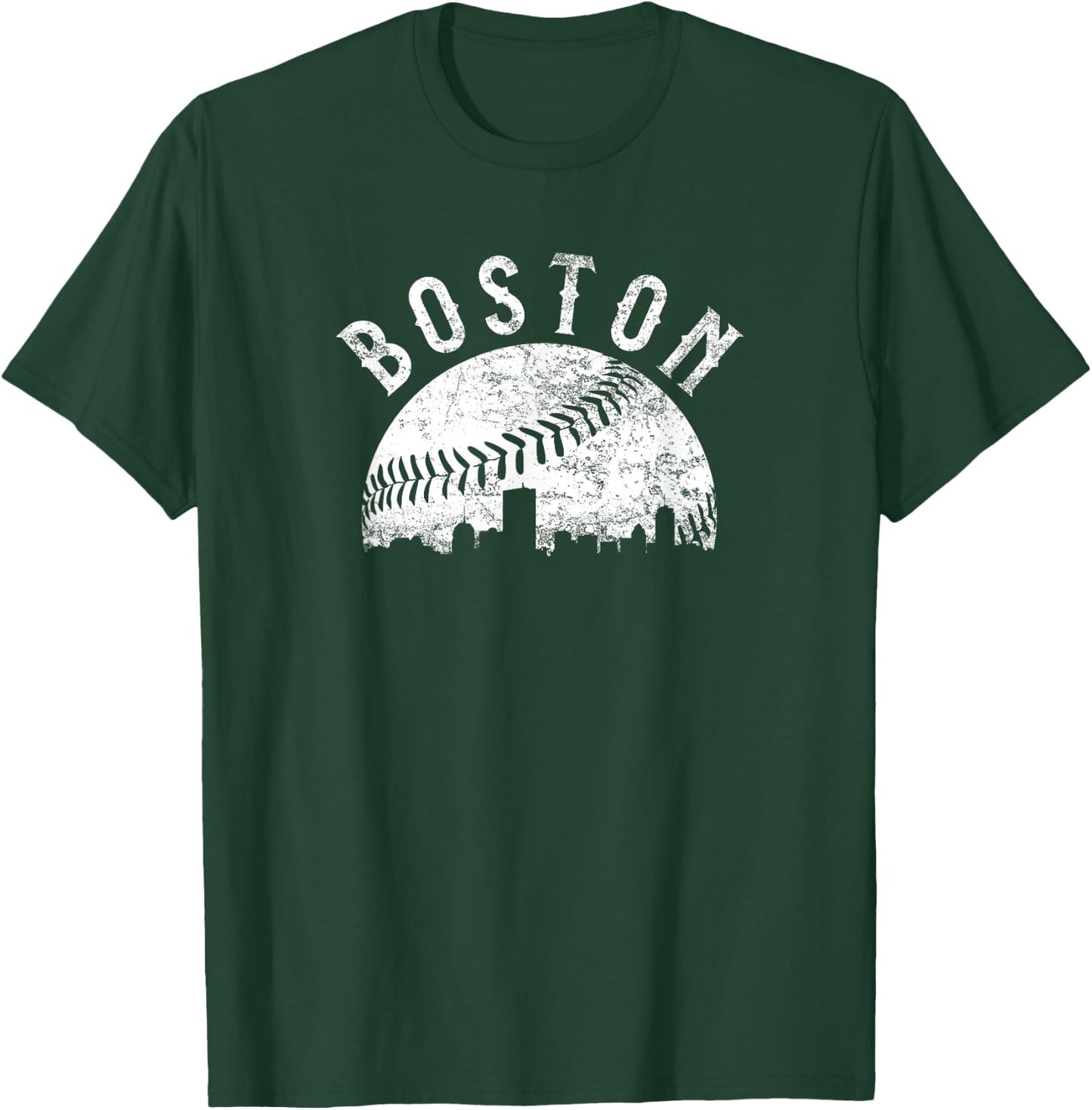 Vintage Boston Massachusetts Skyline Apparel T-Shirt - T-Shirt | Forest