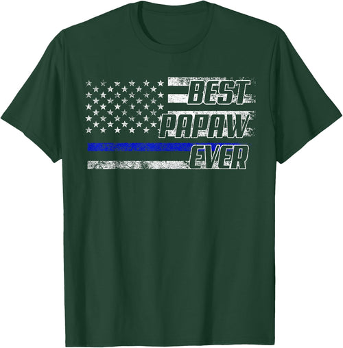 Cop Police Papaw American Flag Father's Day