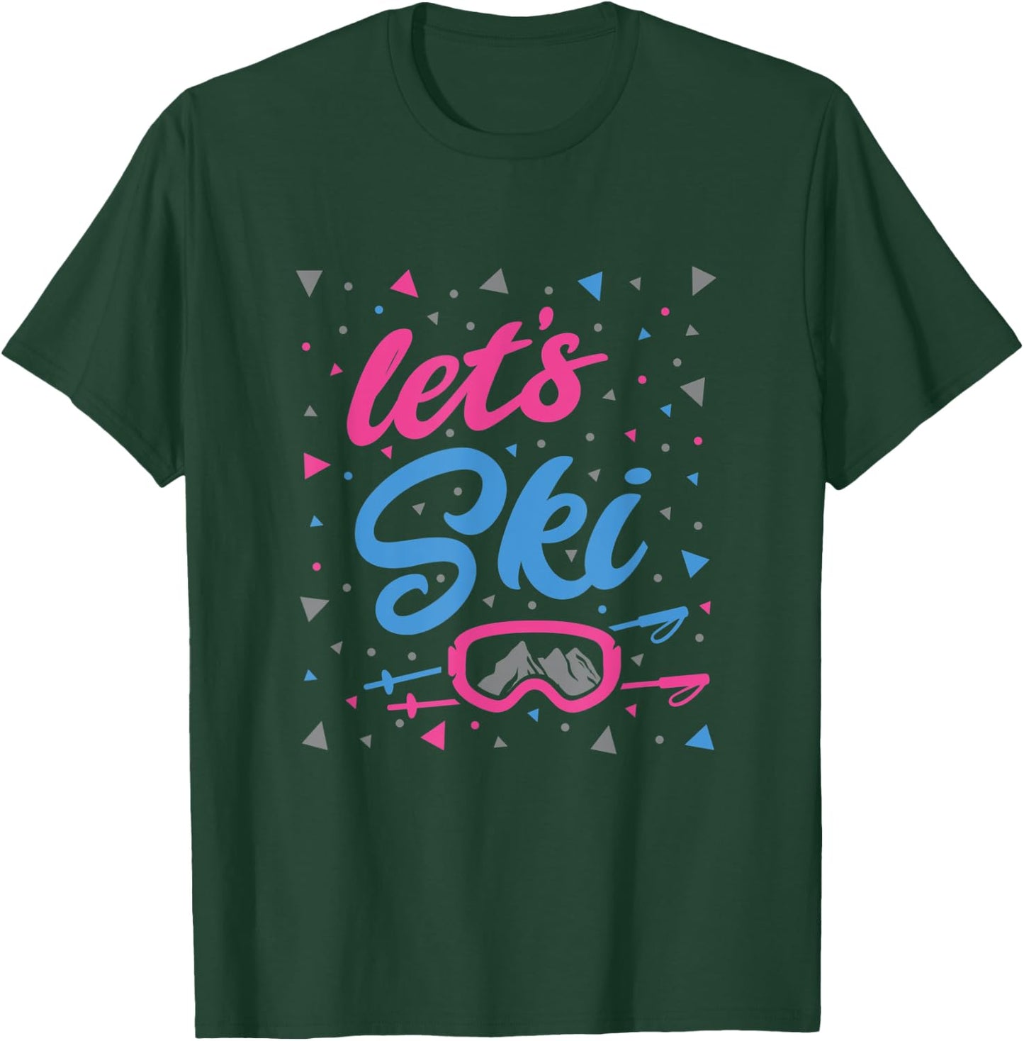 Retro 80's Skiing graphic Snowboarding Lodge wear shirt T-Shirt - T-Shirt | Forest