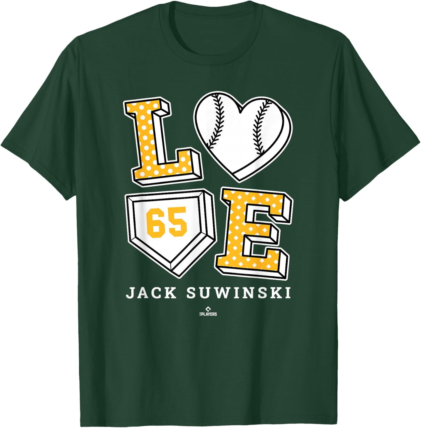 Love Jack Suwinski Pittsburgh MLBPA T-Shirt - T-Shirt | Forest