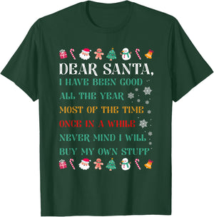 Funny Christmas Dear Santa I Will Buy My Own Stuff T-Shirt - T-Shirt | Forest