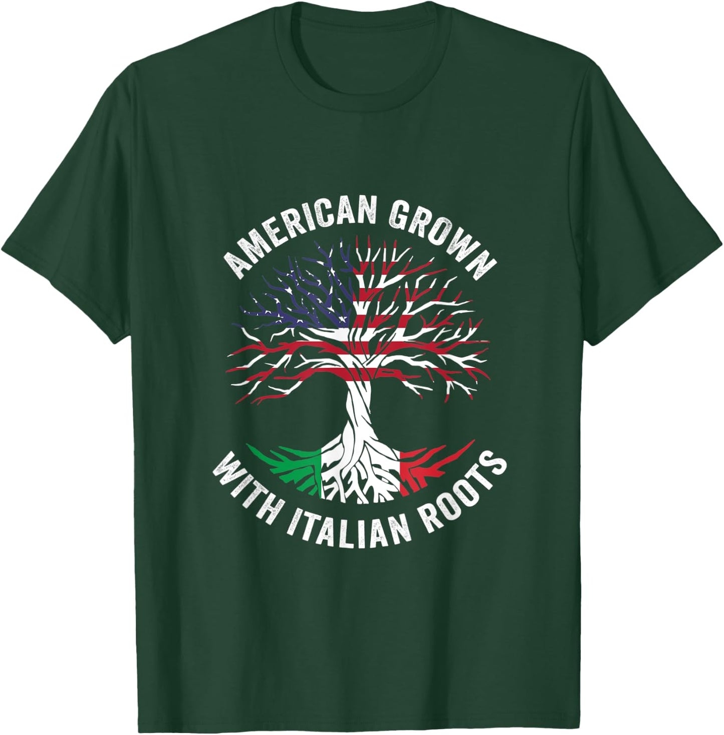 USA American Grown Italian With Roots Italy T-Shirt - T-Shirt | Forest
