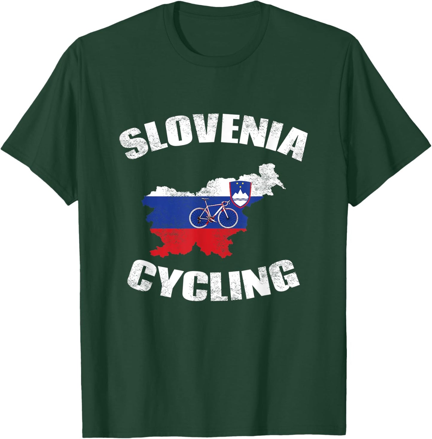 Slovenia Cycling Slovenian Road Cyclist Bicycle Flag Gift T-Shirt - T-Shirt | Forest