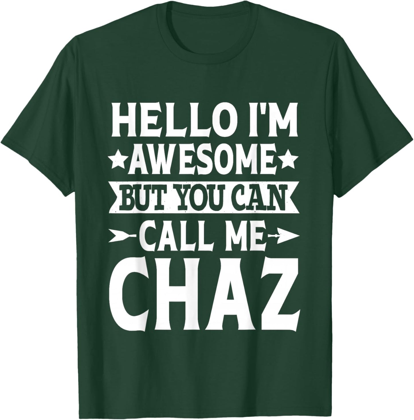 Chaz Gifts Funny Men Name Birthday - Black, Small - Modern Classic, Short Sleeve, -Adults, Kids T-Shirt - T-Shirt | Forest
