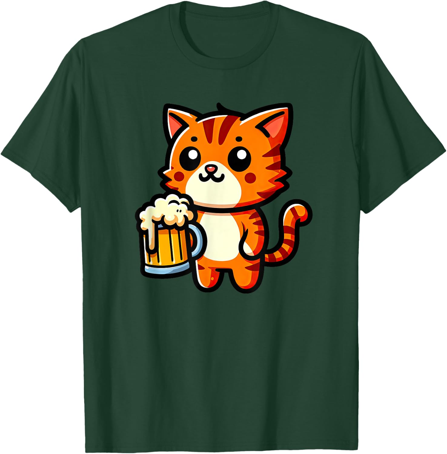 Orange Tabby Cat Beer Pet Funny Drinking T-Shirt - T-Shirt | Forest