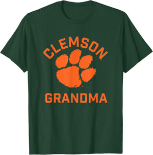 Campus Lab Clemson Tigers Arched Grandma - Purple, X-Small, , Short Sleeve, Modern, Letter Print, College, All Seasons, Sports, Casual, Clemson University Students, Alumni, Fans, Adults T-Shirt - T-Shirt | Forest