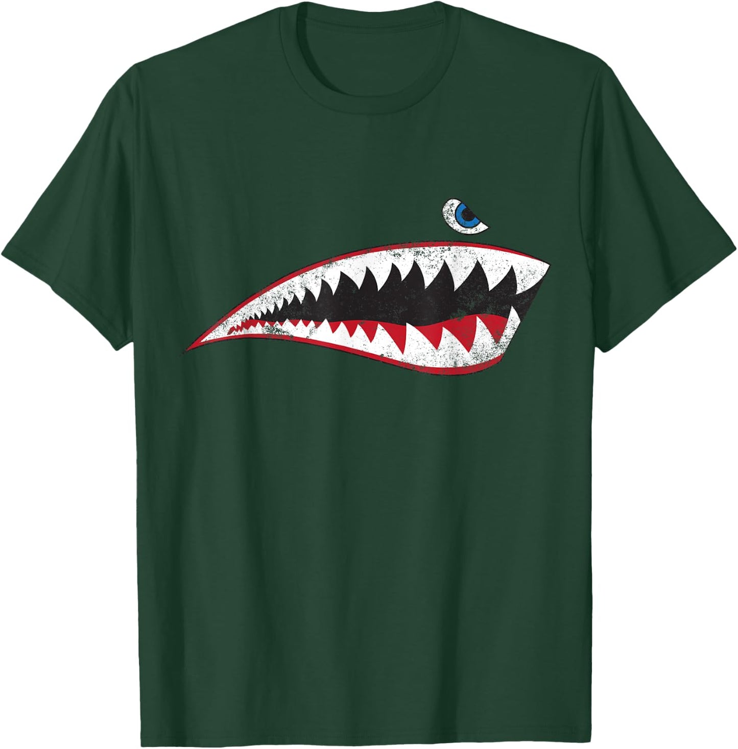 WW2 Nose Art World War II Veteran Vintage Shark Nose Art T-Shirt - T-Shirt | Forest