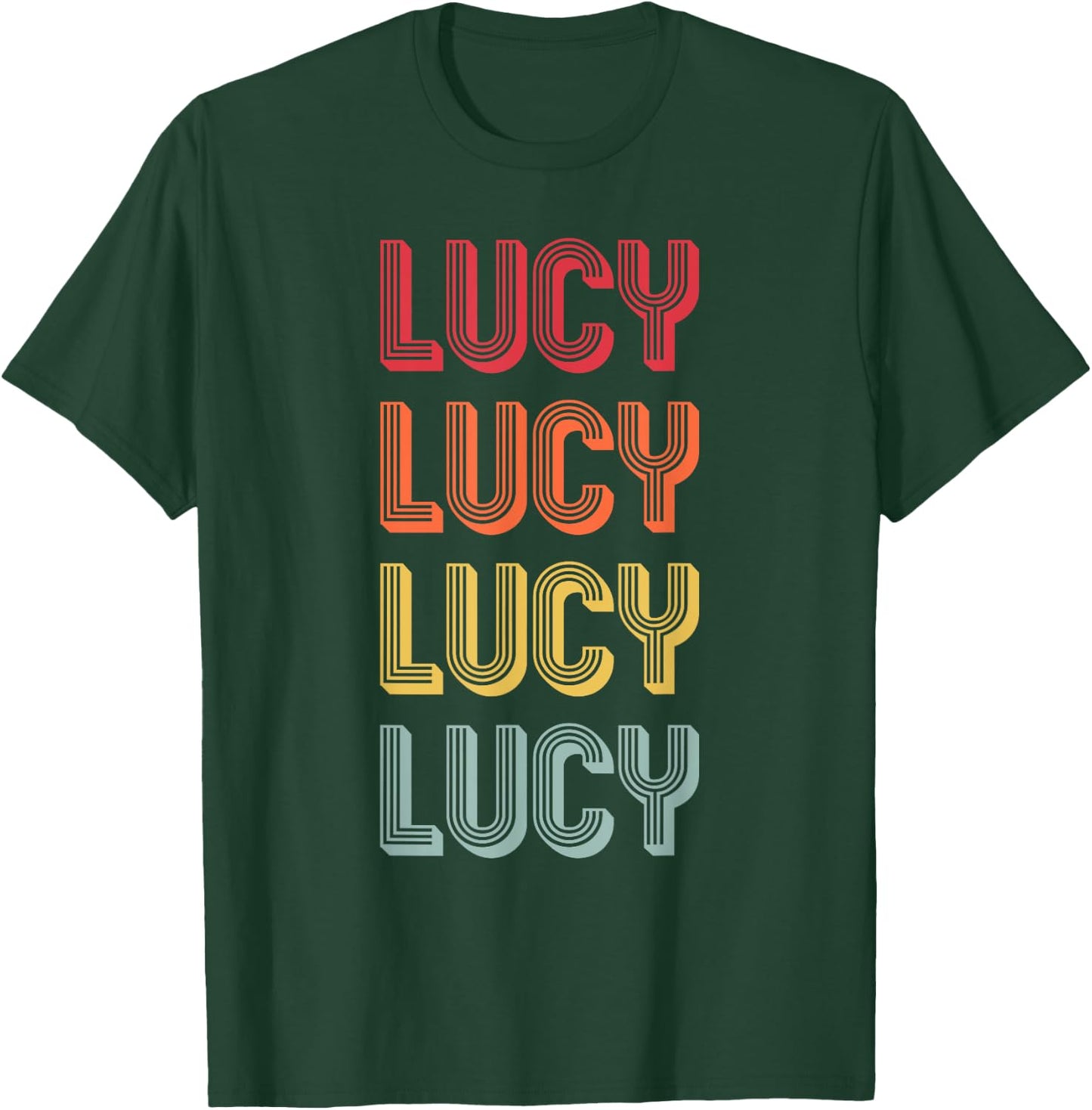 LUCY Gift Name Personalized Retro Vintage 80s 90s Birthday T-Shirt - T-Shirt | Forest
