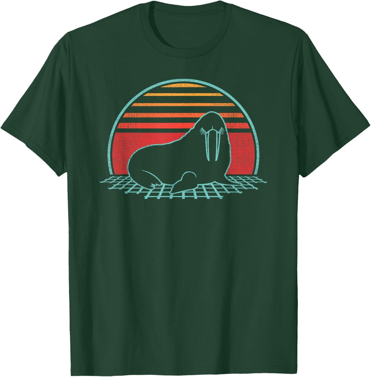 Walrus Lover Animal Retro Vintage 80s Style T-Shirt - T-Shirt | Forest