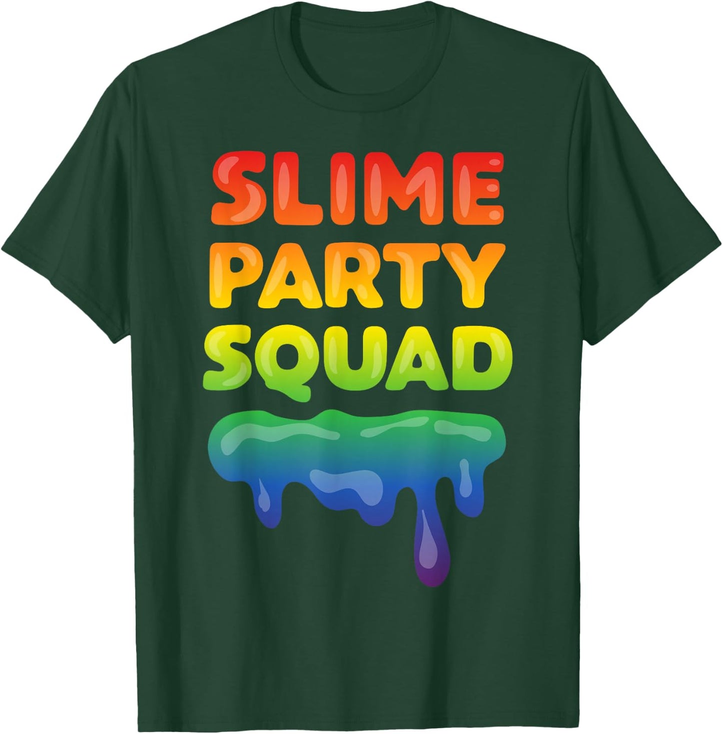 Slime Party Squad Funny Kids Boys Girls Birthday Matching T-Shirt - T-Shirt | Forest