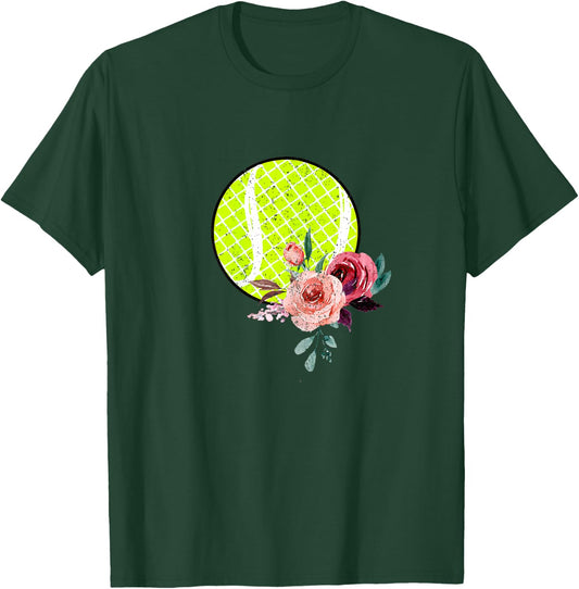 Floral Tennis Teen Girls and Women Flower Print T-Shirt - T-Shirt | Forest