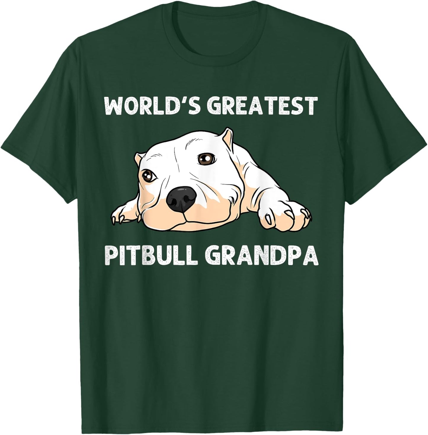 Funny Pitbull Gift Grandpa Men Canine Dog Puppy Animal T-Shirt - T-Shirt | Forest