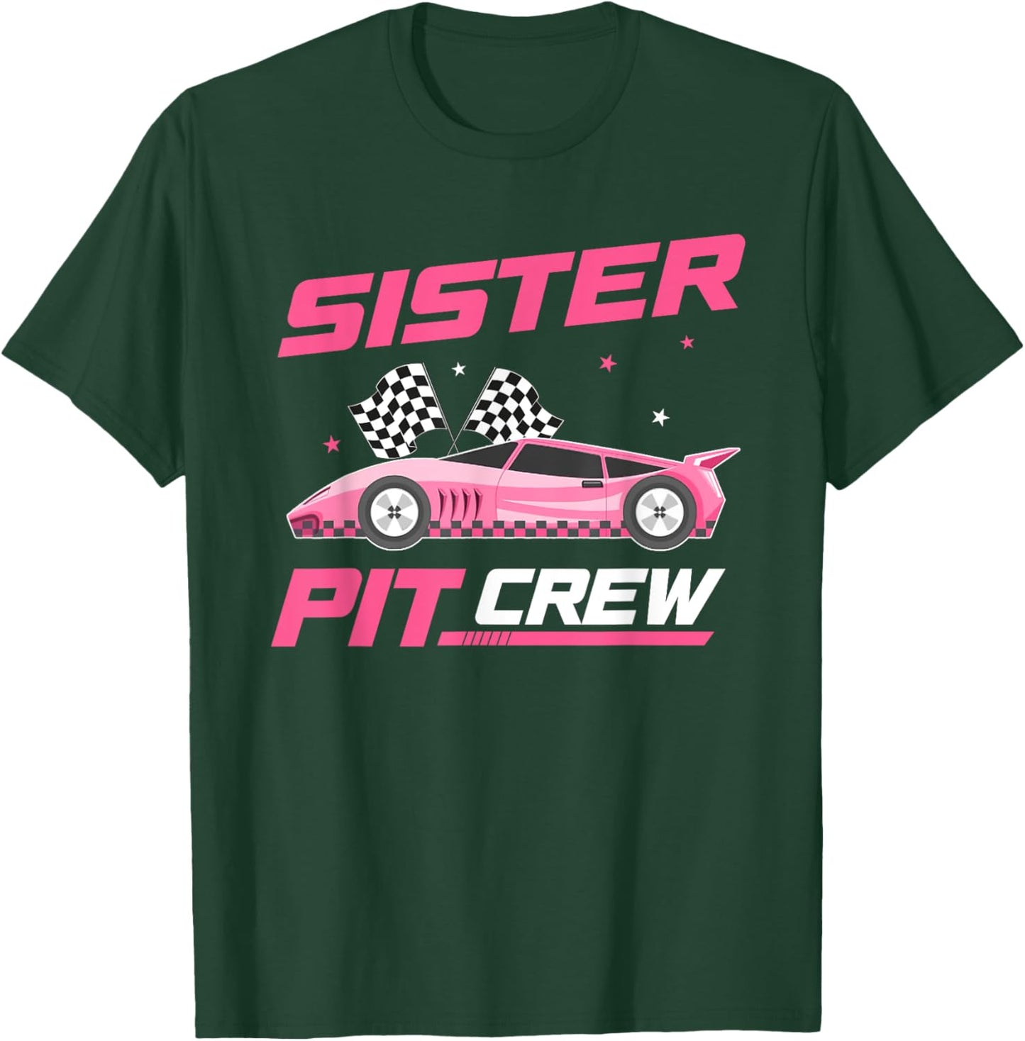 Girl Race Car Birthday Decorations Racing Sister Pit Crew T-Shirt - T-Shirt | Forest