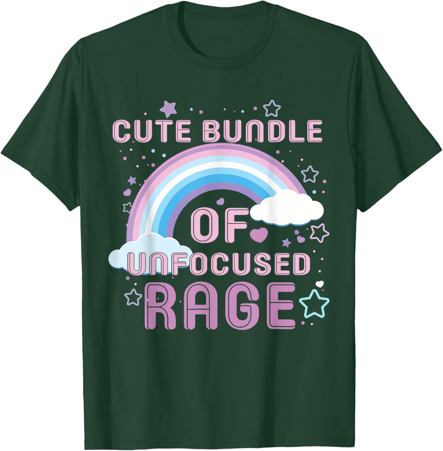 Cute Bundle Of Unfocused Rage Funny Pastel Goth Rainbow T-Shirt - T-Shirt | Forest