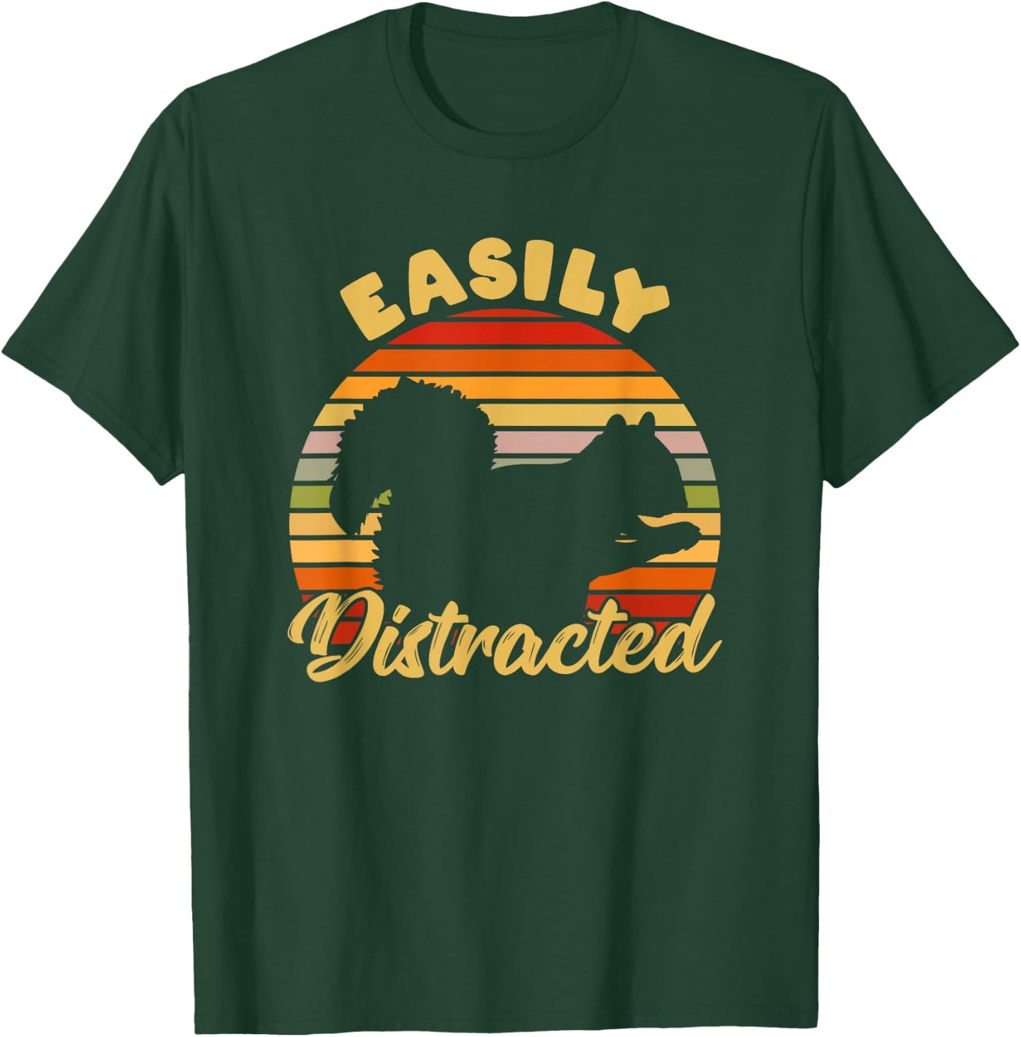 Retro ADHD Easily Distracted Squirrel Vintage Neurodiverse T-Shirt - T-Shirt | Forest
