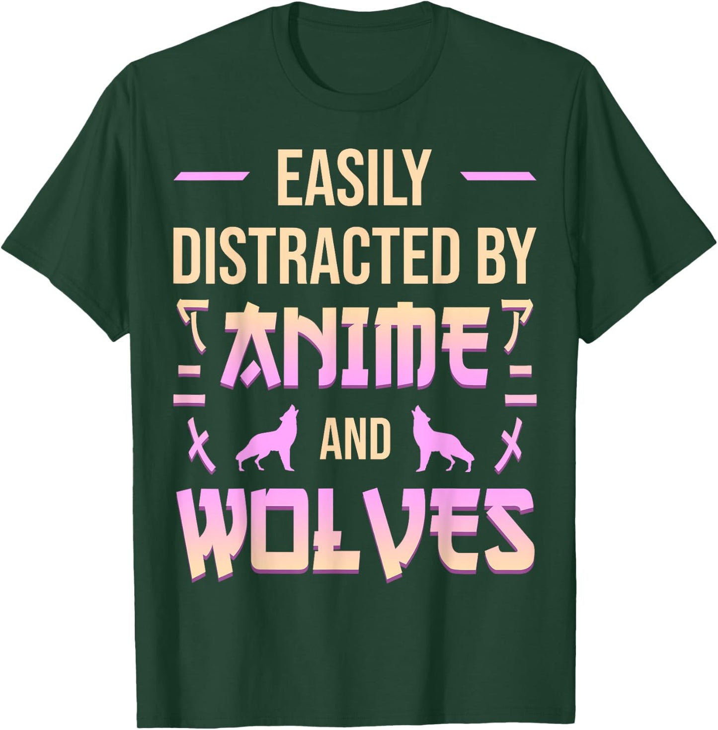 Anime And Wolves Kawaii Anime Lover Japanese Otaku Wolf T-Shirt - T-Shirt | Forest