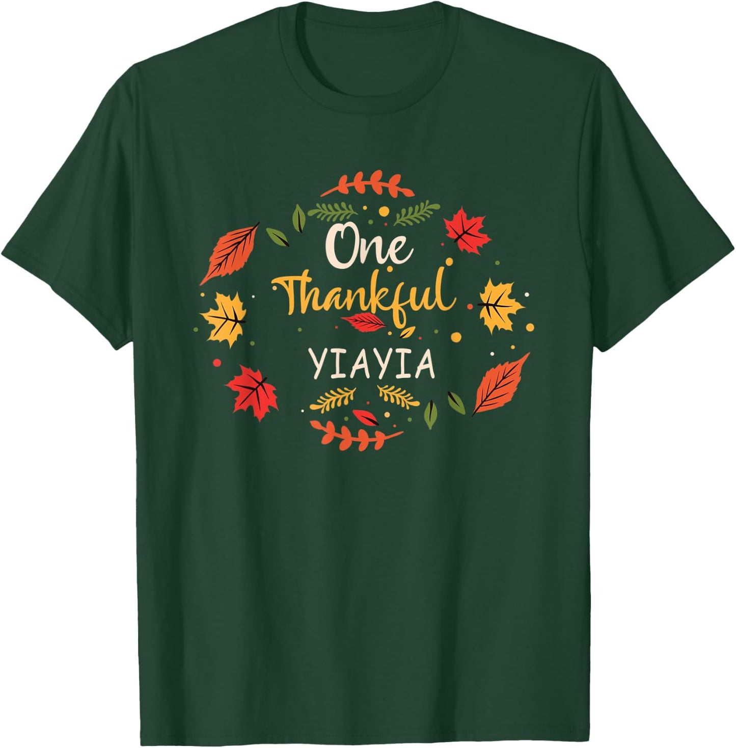 One Thankful Yiayia Family Matching Gift T-Shirt - T-Shirt | Forest