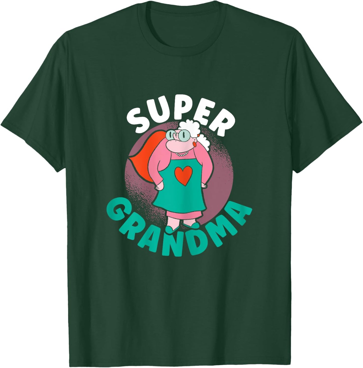 Super Grandma Superhero Grandmother Best Granny Ever T-Shirt - T-Shirt | Forest