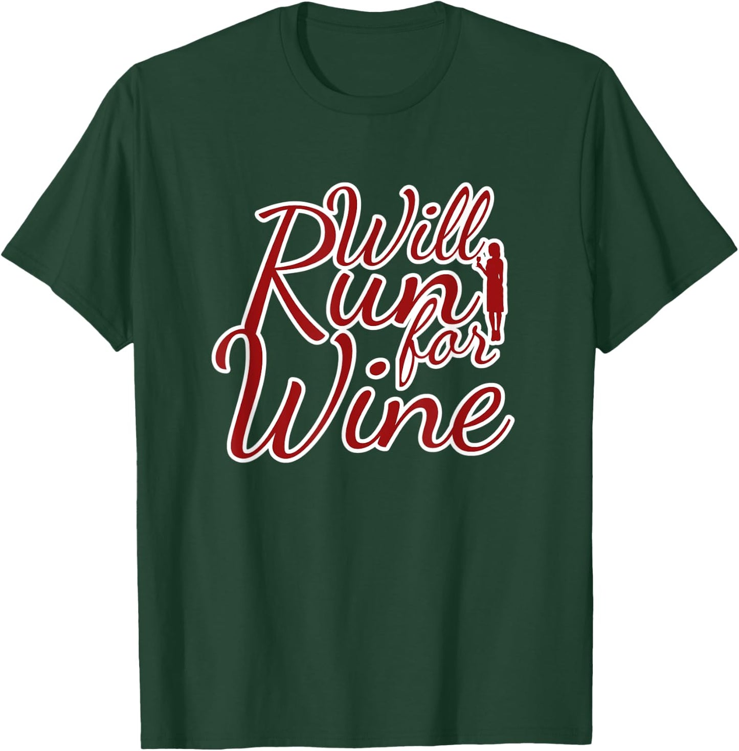 Running Quote for Runners Sarcastic Joke Will Run for Wine T-Shirt - T-Shirt | Forest