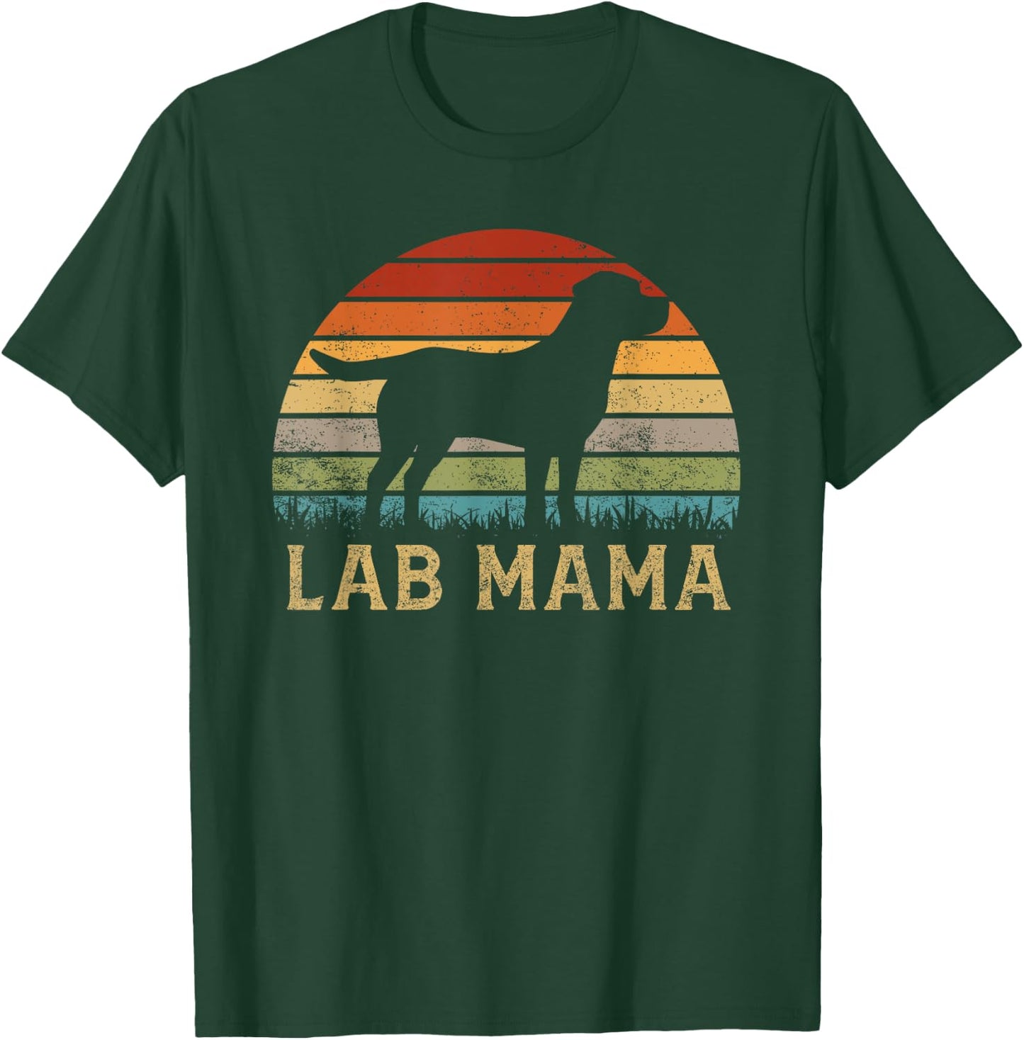 Lab Mama Retro Labrador Retriever Lover Vintage Dog Lab Mom T-Shirt - T-Shirt | Forest
