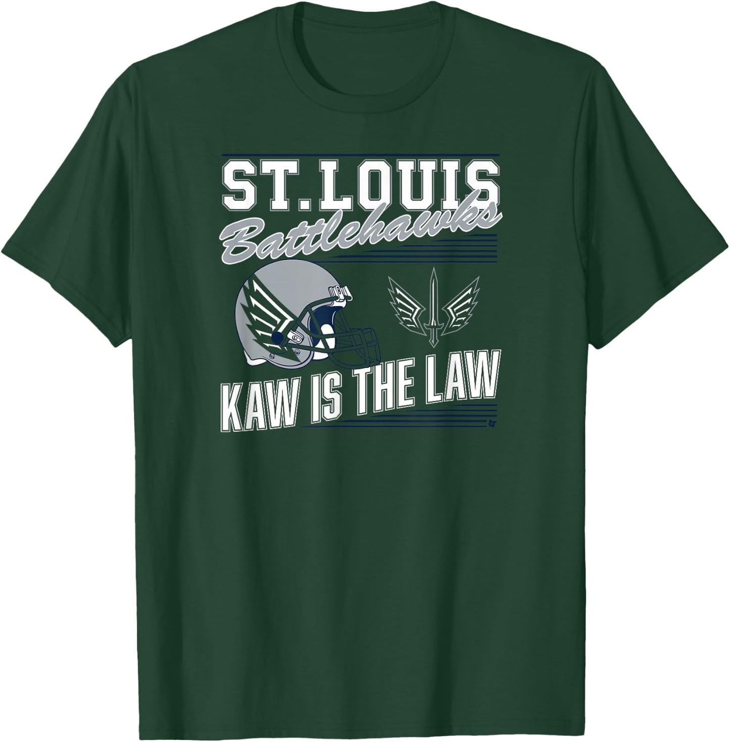 St. Louis Battlehawks - Retro Kaw is The Law - UFL T-Shirt - T-Shirt | Forest