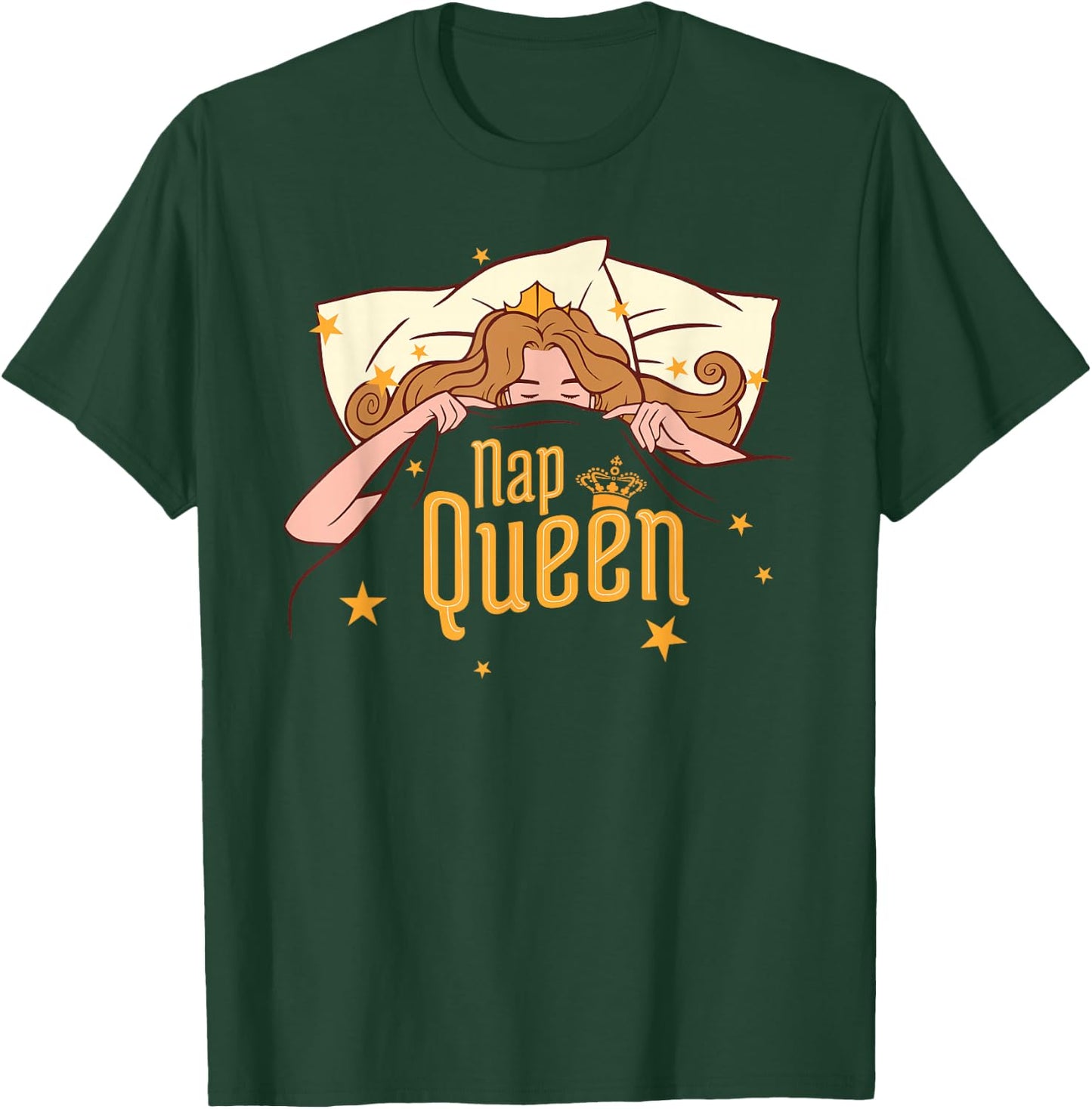 Nap Queen Shirt, Napping Sleeping Gift Women Girls Graphic T-Shirt - T-Shirt | Forest