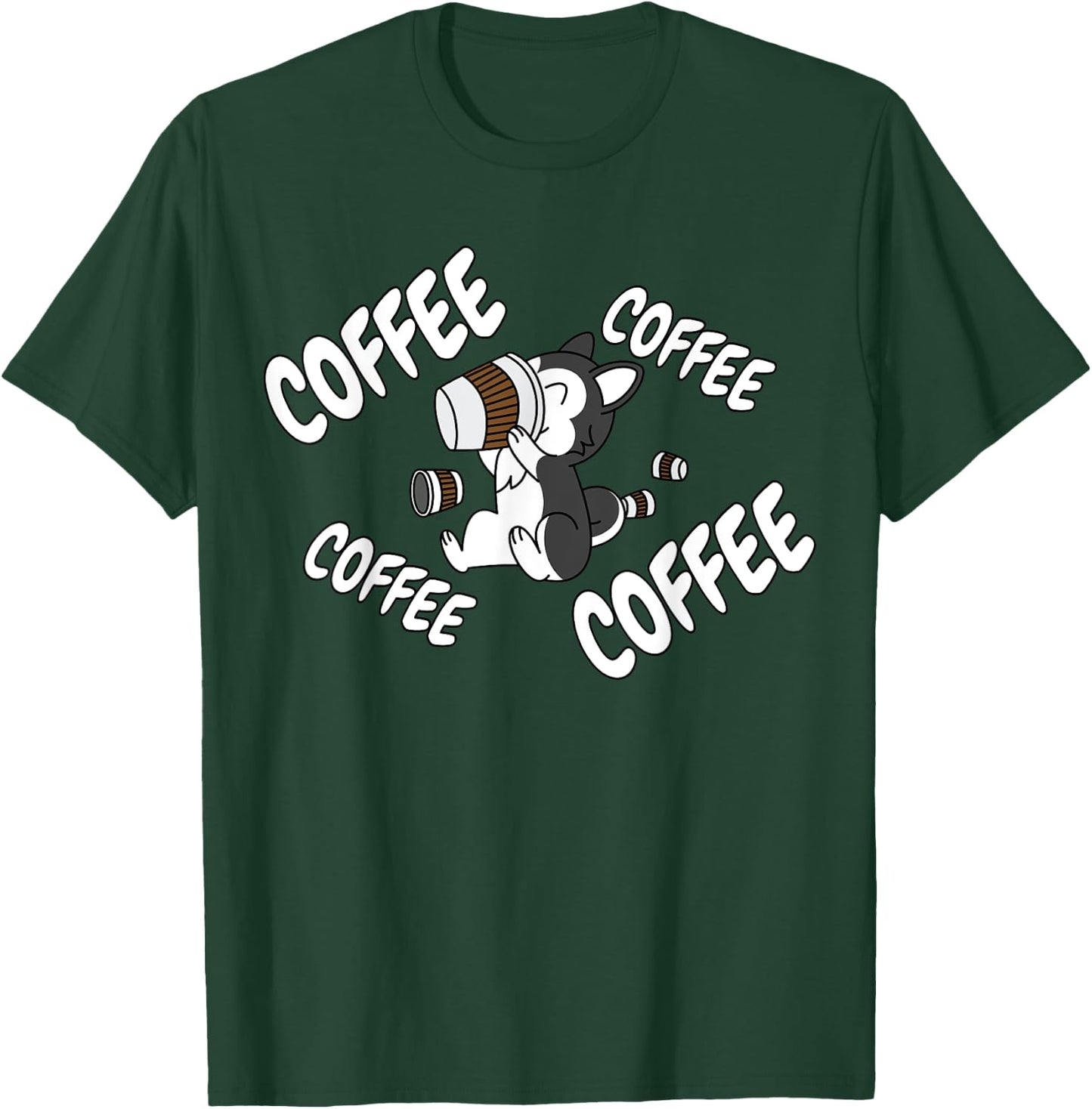 Coffee Husky Dog Women T-Shirt - T-Shirt | Forest