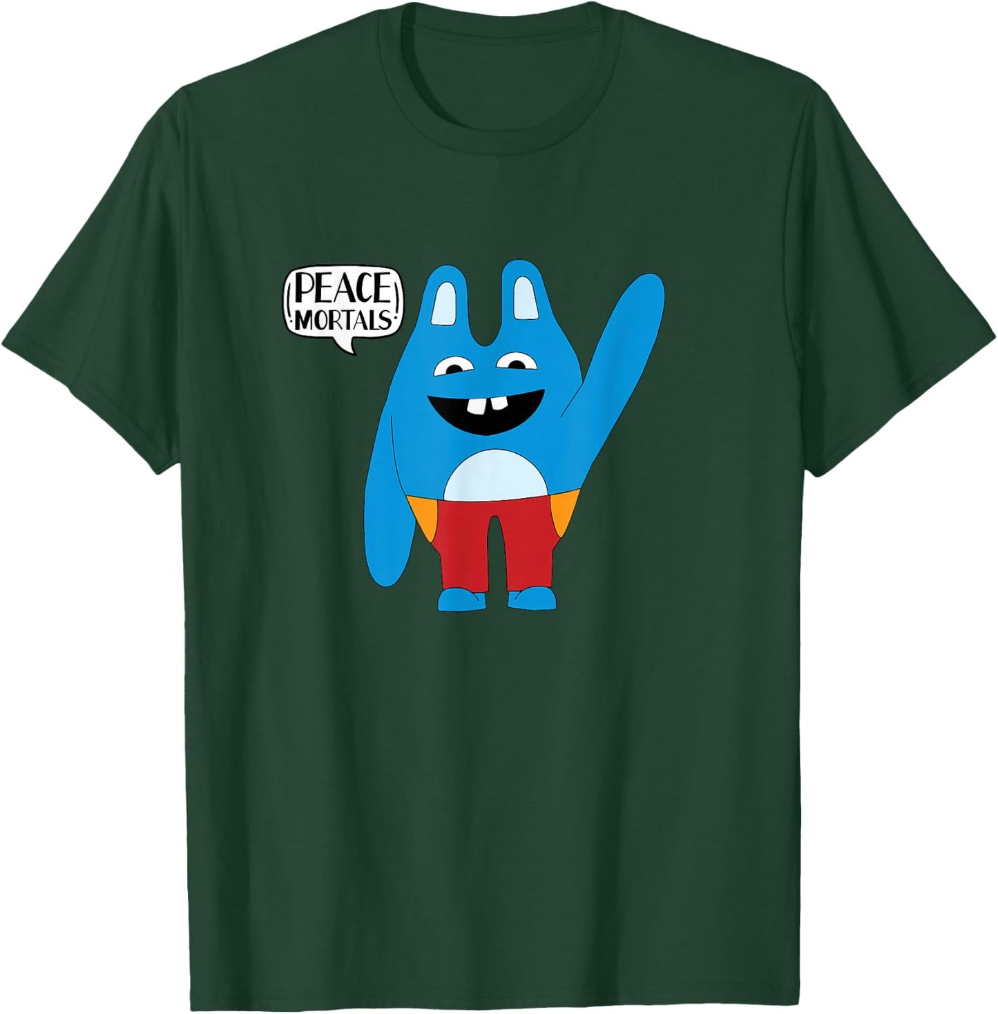 Bingo Bronson Peace Mortals Funny Blue Mascot Animal T-Shirt - T-Shirt | Forest