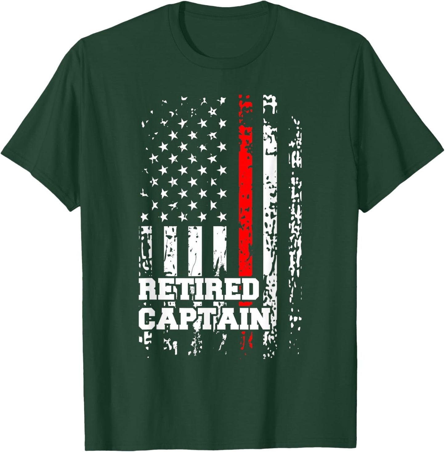 Retired Firefighter Captain Shirt Rank Retirement Gift T-Shirt - T-Shirt | Forest