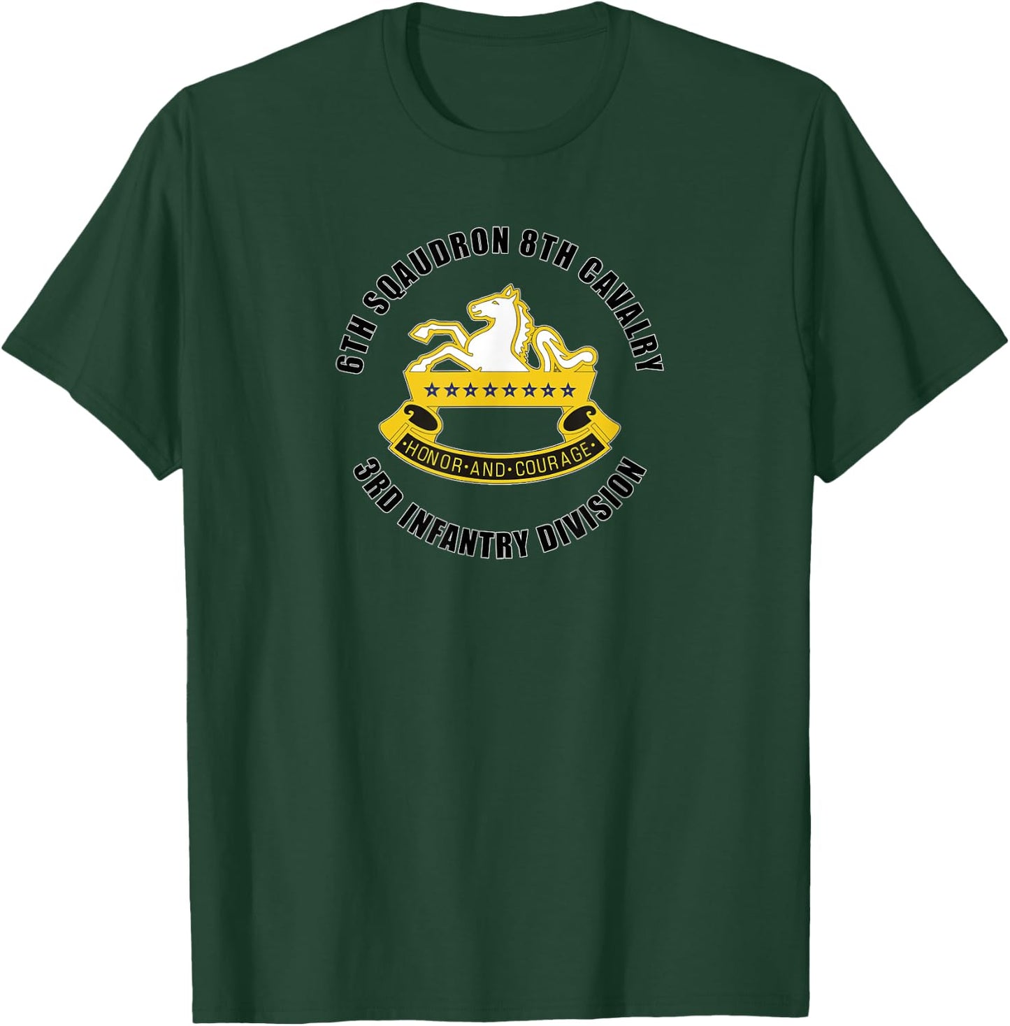 6th Squadron 8th Cavalry 3rd Infantry Division Veteran Gift T-Shirt - T-Shirt | Forest