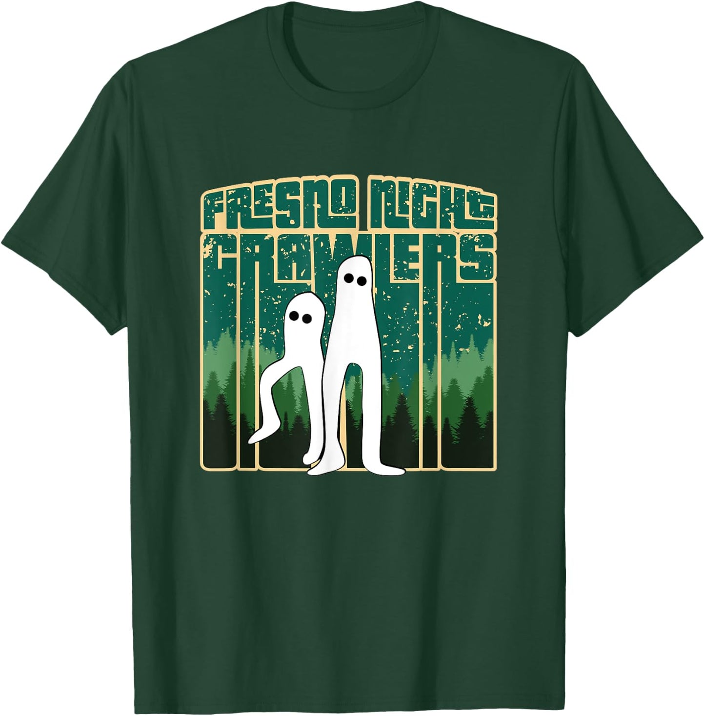 Fresno Night Crawlers - Retro Cute Cryptid Haunted Pants T-Shirt - T-Shirt | Forest