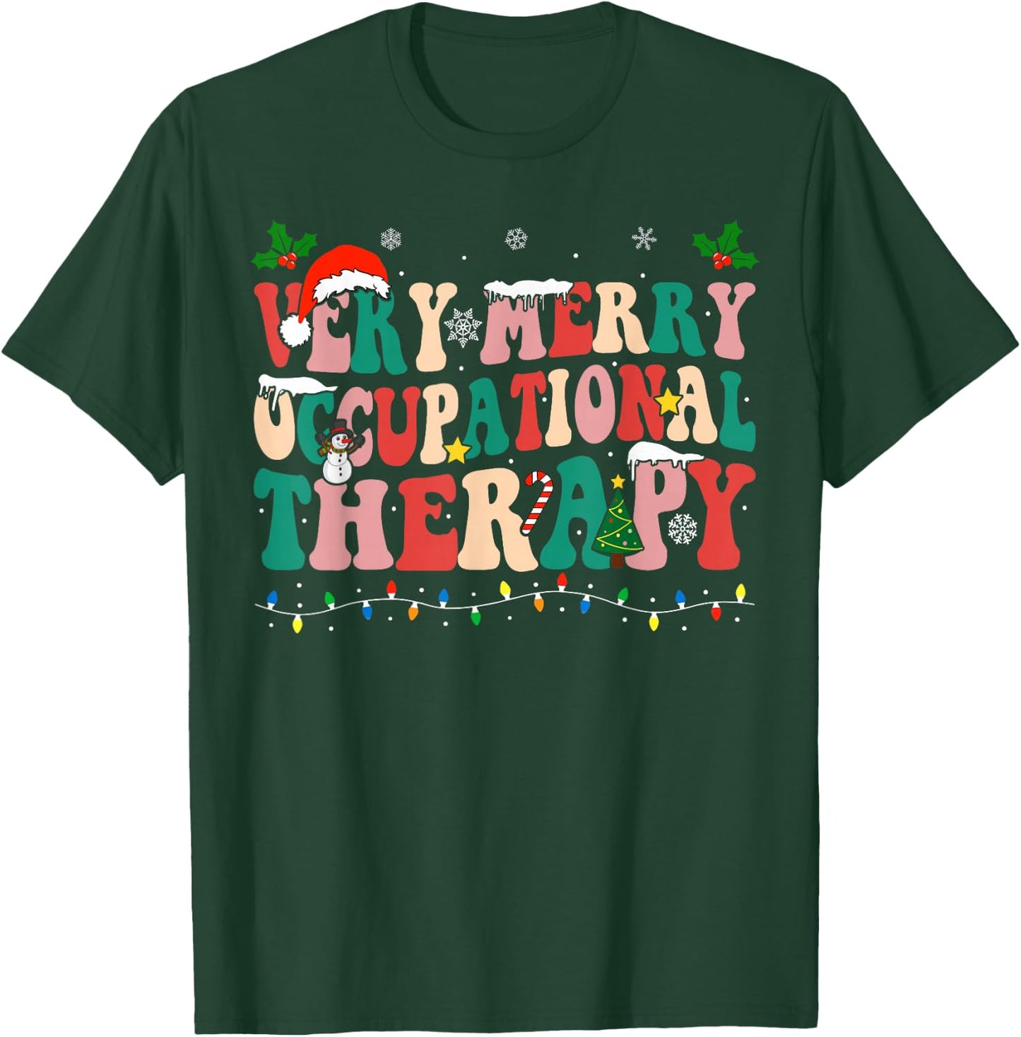 Very Merry Occupational Therapy Christmas OT Squad Christmas T-Shirt - T-Shirt | Forest