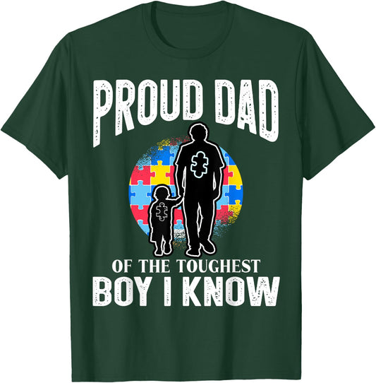 Autism Awareness for Proud Dad Support Autistic Kids T-Shirt - T-Shirt | Forest