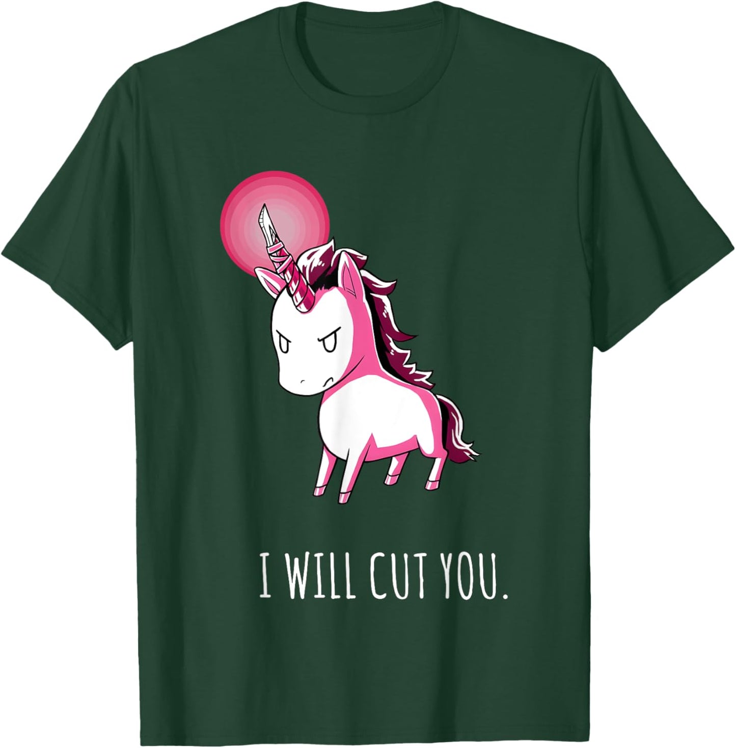 I Will Cut You Stabby Unicorn Funny T-Shirt - T-Shirt | Forest