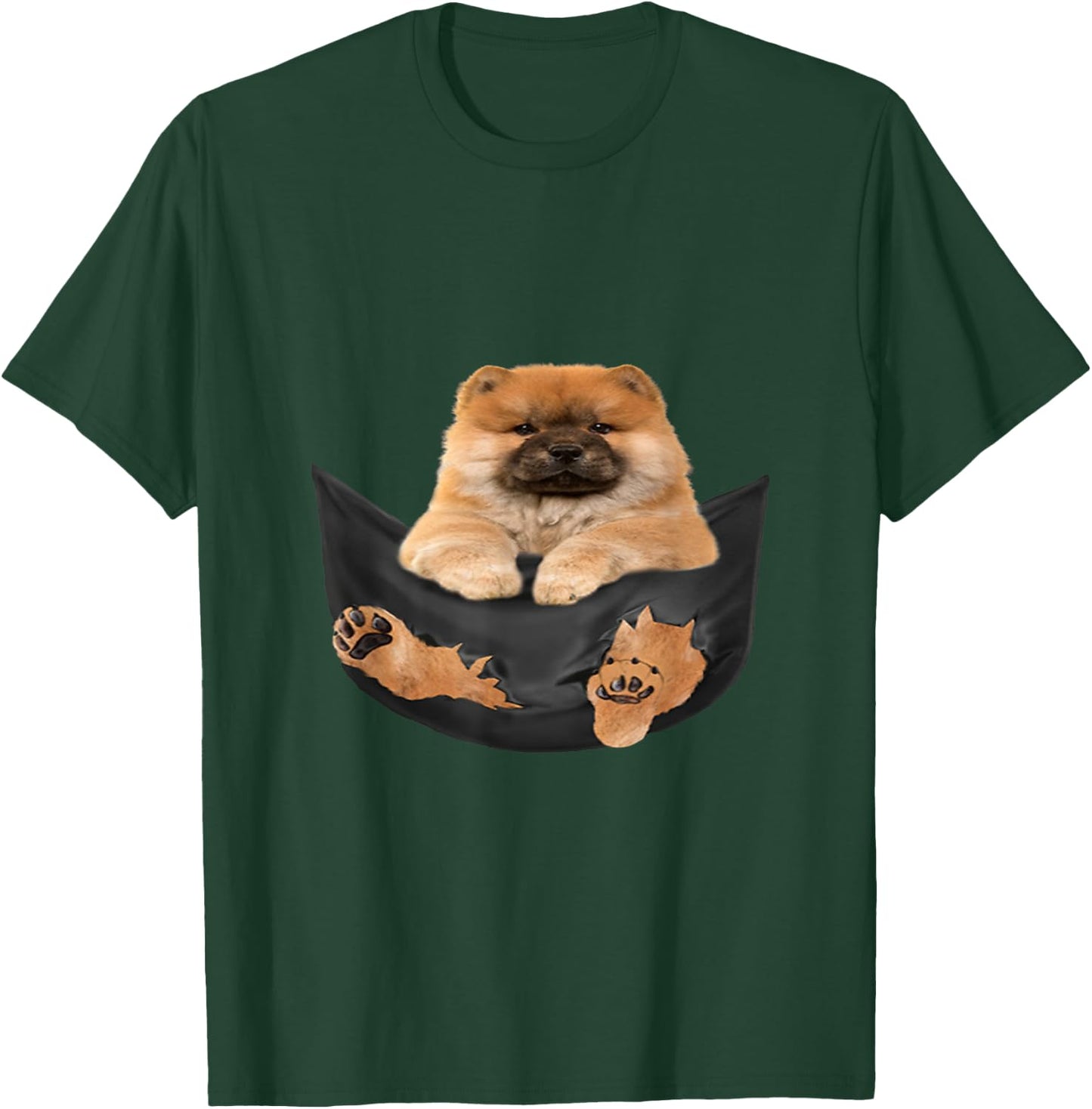 Dog Lover Gifts Chow Chow in Bag Men Women Girls Kids T-Shirt - T-Shirt | Forest