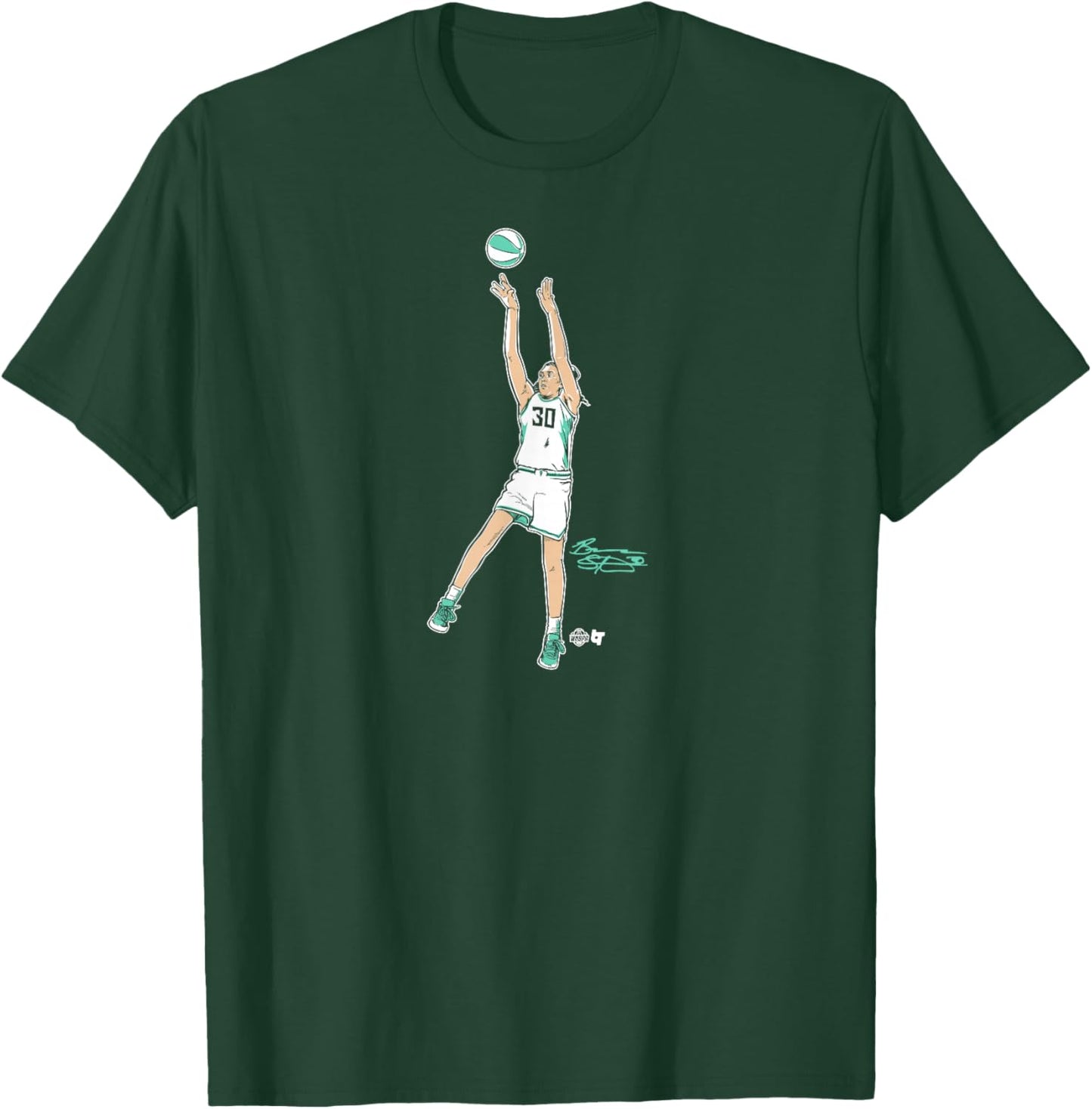 Breanna Stewart: Superstar Pose - New York Basketball T-Shirt - T-Shirt | Forest