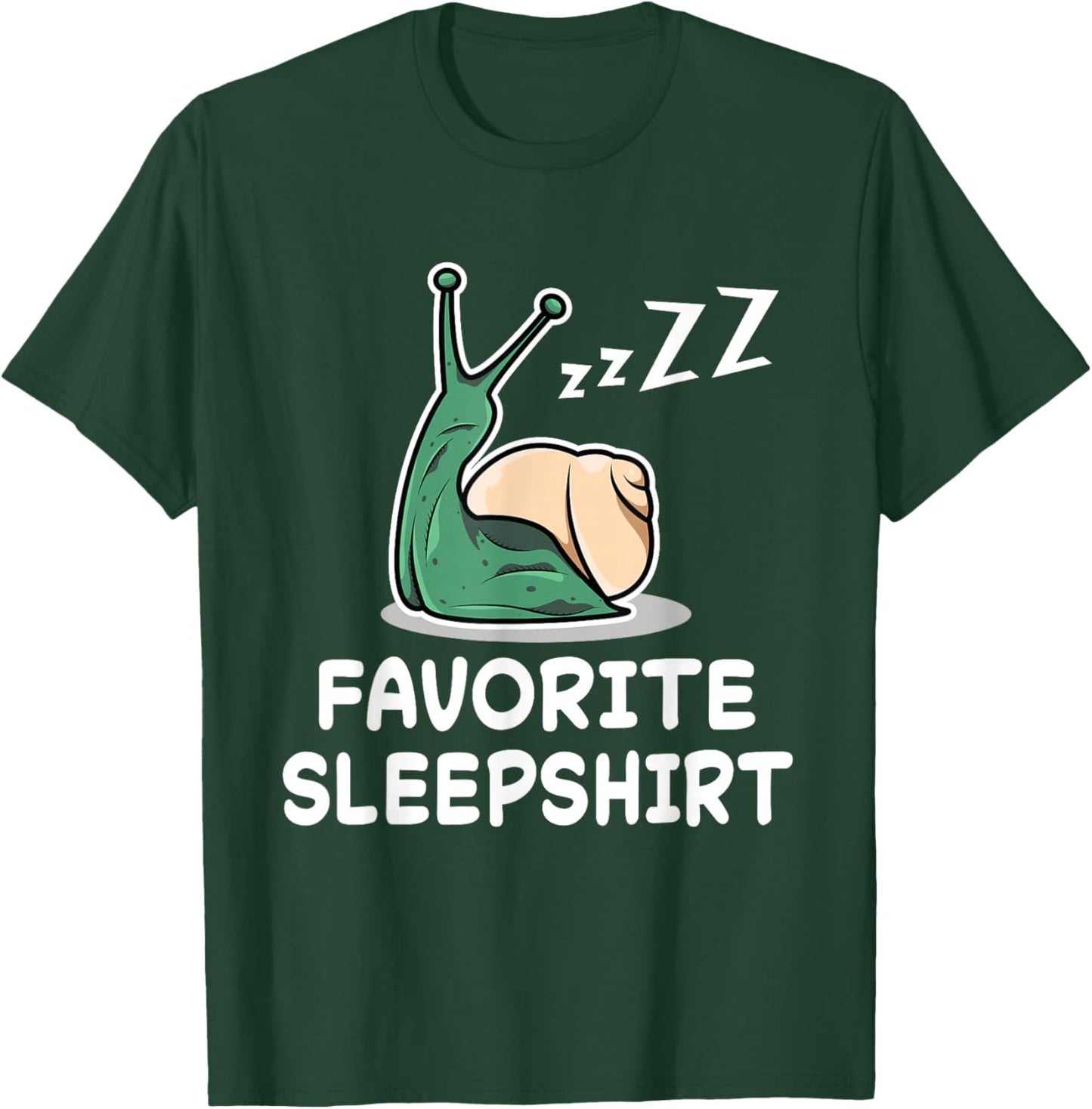 Snail Snails Nap Sleeping Sleep Pajama Nightgown T-Shirt - T-Shirt | Forest