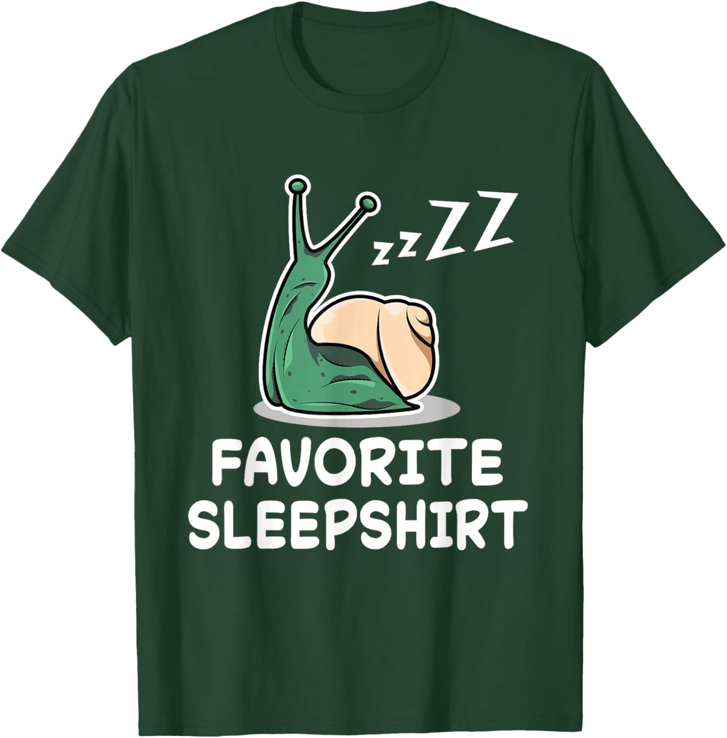 Snail Snails Nap Sleeping Sleep Pajama Nightgown T-Shirt - T-Shirt | Forest
