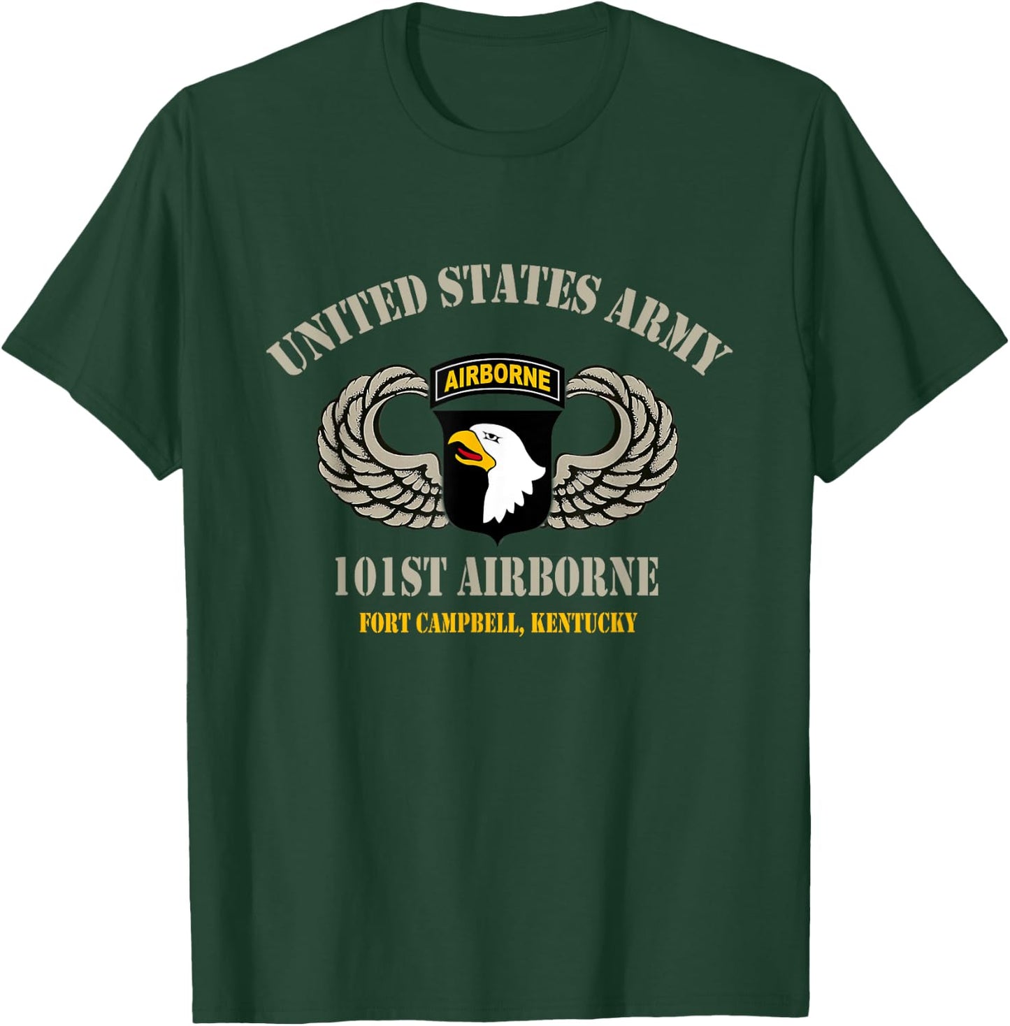 U.S Army Airborne 101st Fort Camb. Airborne Paratrooper Gift T-Shirt - T-Shirt | Forest