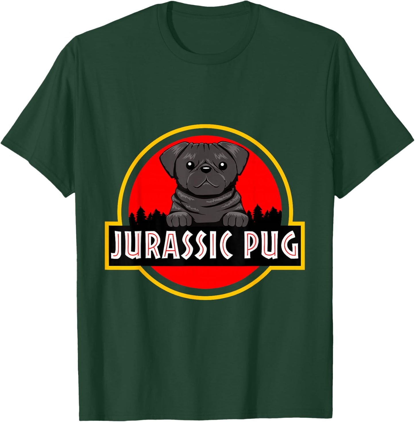 Jurassic Pug Gift Dog lovers, Funny Pug T-Shirt - T-Shirt | Forest
