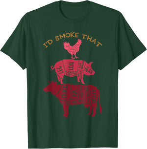 Id Smoke That Barbecue T-Shirt - T-Shirt | Forest