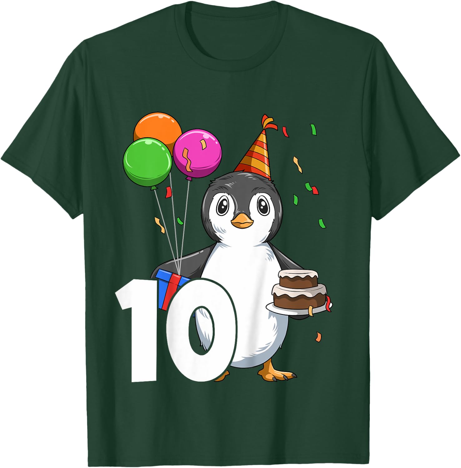 Penguin Birthday 10 Penguin 10th Birthday Penguin Party 10th T-Shirt - T-Shirt | Forest